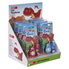 EMOS Detská LED čelovka Dino, 2× CR2032, 8 ks, display box