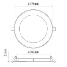 EMOS LED panel 120mm, kruhový vstavaný strieborný, 6W neutr. b.