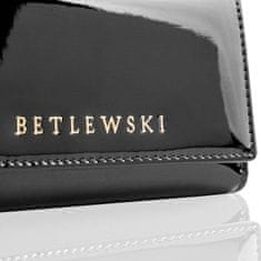 Betlewski Dámska lakovaná kožená peňaženka ZBPD-BS-108 Black