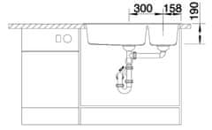 BLANCO Blanco Metra 9, silgranitový drez 860x500x190 mm, 2-komorový, antracitová, BLA-513273