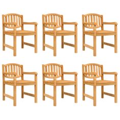 Petromila vidaXL Záhradné stoličky 6 ks 58x59x88 cm tíkové masívne drevo
