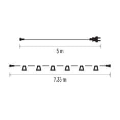 EMOS Spojovacia svetelná reťaz na 10 žiaroviek E27 START SET, 7,35 m, vonkajšia aj vnútorná