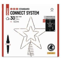 EMOS Standard LED spojovacia vianoč. hviezda, 28,5 cm, vonkaj. aj vnútor., teplá biela