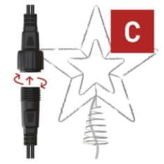 EMOS Standard LED spojov. vianoč. hviezda, 28,5 cm, vonkaj. aj vnútor., studená biela
