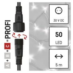 EMOS Profi LED spojovacia reťaz biela, 5 m, vonkajšia aj vnútorná, studená biela