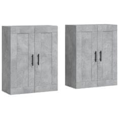 Vidaxl Nástenné skrinky 2 ks betónové sivé kompozitné drevo