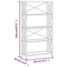 Vidaxl 5-poschodová polica 80x30x146 cm masívny dub