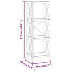Vidaxl 4-poschodová polica 40x30x112 cm masívny dub