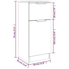 Petromila vidaXL Komody čierne 2 ks 30x30x70 cm kompozitné drevo