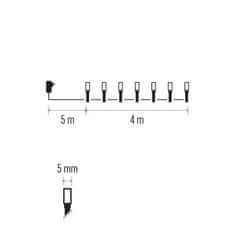 EMOS LED vianočná reťaz, 4 m, vonkajšia aj vnútorná, studená biela, časovač