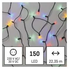 EMOS LED vianočná reťaz – tradičná, 22,35 m, vonkajšia aj vnútorná, multicolor