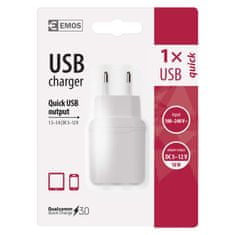 EMOS Univerzálny USB adaptér QUICK do siete 3A (18W) max.