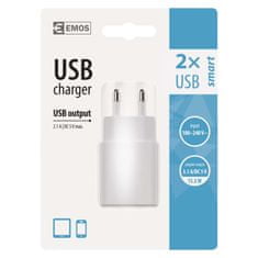 EMOS Univerzálny USB adaptér SMART do siete 3,1A (15W) max.