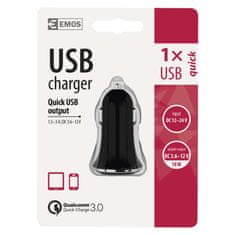 EMOS Univerzálny USB adaptér do auta 3A (18W) max.