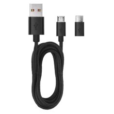 EMOS USB adaptér do auta 2,1A + micro USB kabel + USB-C redukcia