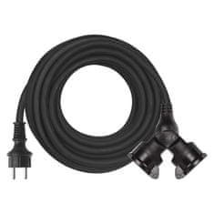 EMOS Vonkajší predlžovací kábel 10 m / 2 zásuvky / čierny / guma / 230 V / 1,5 mm2
