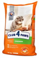 Club4Paws Premium CLUB 4 PAWS PREMIUM SUCHÉ KRMIVO PRE DOSPELÉ MAČKY - KURČA 14 KG + 48 VRÁCOK AKO DARČEK!