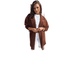 Dstreet Dámsky alpakový kabát RITA II čokoládový ny0623 Univerzálne