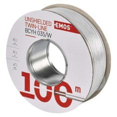 EMOS Dvojlinka netienená 2x0,35mm biela, 100m