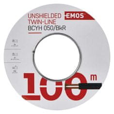 EMOS Dvojlinka netienená 2x0,50mm čierno/červená, 100m
