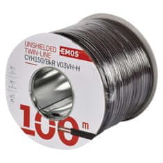EMOS Dvojlinka netienená 2x1,5mm černo-rudá, 100m