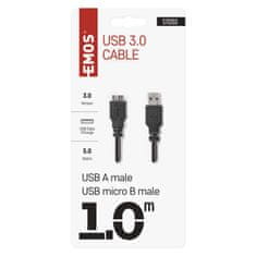 EMOS USB kábel 3.0 A vidlica – micro B vidlica 1m