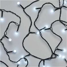 EMOS LED vianočné cherry reťaz – guličky, 20 m, vonkajšia aj vnútorná, studená biela, programy