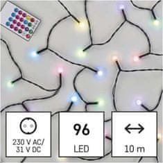 EMOS LED vianočné cherry reťaz – guličky, 10 m, RGB, ovládač, programy, časovač