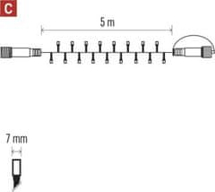 EMOS Profi LED spojovacia reťaz biela, 5 m, vonkajšia aj vnútorná, studená biela