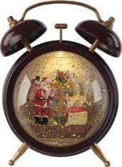 EMOS LED dekorace – vánoční sněžítko budík, 19 cm, 3x AA, vnitřní, teplá bílá, časovač