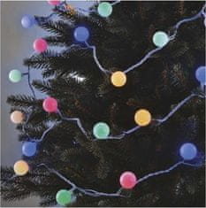 EMOS LED svetelná cherry reťaz – guličky 2,5 cm, 4 m, vonkajšie aj vnútorné, multicolor, časovač