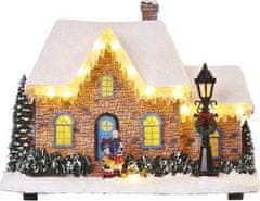 EMOS LED vianočný domček, 20,5 cm, 3x AA, vnútorná, teplá biela