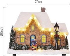 EMOS LED vianočný domček, 20,5 cm, 3x AA, vnútorná, teplá biela