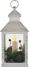 EMOS LED dekorace – vánoční lucerna se svíčkou, 23 cm, 3x AAA, vnitřní, vintage