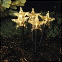 EMOS LED vianočné zapichovacie hviezdy, 30 cm, vonkajšie aj vnútorné, teplá biela, časovač