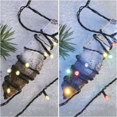 EMOS LED vianočná reťaz 2v1, 10 m, vonkajšia aj vnútorná, teplá biela/multicolor, programy