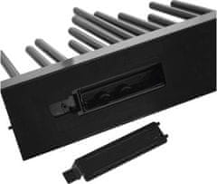 EMOS LED svietnik čierny, 27,5 cm, 3x AA, vnútorná, teplá biela, časovač
