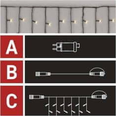 EMOS Základní sada pro spoj. řetězy Standard – rampouchy, 2,5 m, venkovní, teplá bílá, časovač