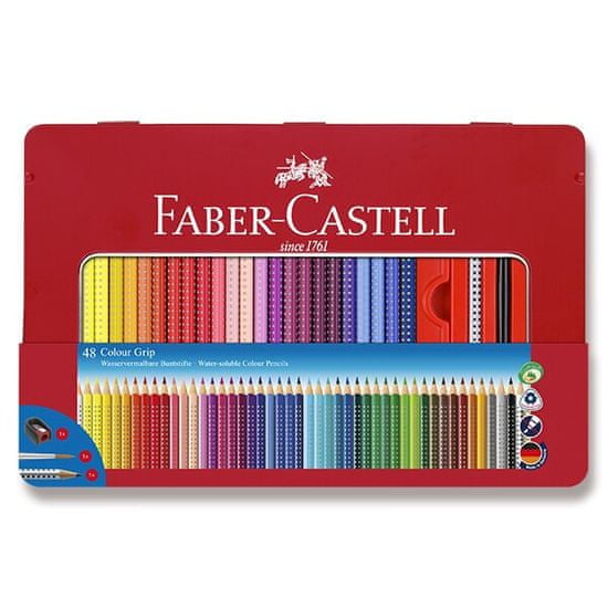 Faber-Castell Pastelky Grip 2001 plechová krabička, 48 farieb