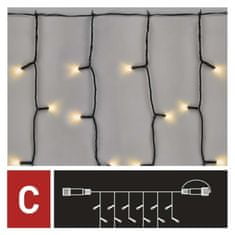 EMOS Standard LED spojovacia vianočná reťaz – záclona, 1x2 m, vonkajšia, teplá biela