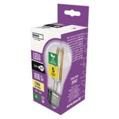 EMOS LED žiarovka Filament A60 A CLASS/ E27 / 3,8 W (60 W) / 806 lm / teplá biela