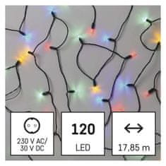 EMOS LED vianočná reťaz – tradičná, 17,85 m, vonkajšia aj vnútorná, multicolor