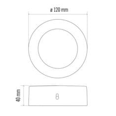 EMOS LED panel 120mm, kruhový prisadený strieborný, 6W neutr. b.