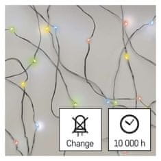 EMOS LED vianočná nano reťaz, 1,9 m, 2x AA, vnútorná, multicolor, časovač