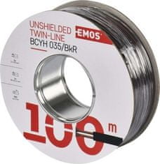 EMOS Dvojlinka netienená 2x0,35mm čierno / červená, 100m