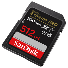 SanDisk Extreme PRO 512GB SDXC Memory Card 200MB/s a 140MB/s, UHS-I, Class 10, U3, V30