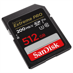 SanDisk Extreme PRO 512 GB SDXC Memory Card 200 MB/s and 140 MB/s, UHS-I, Class 10, U3, V30