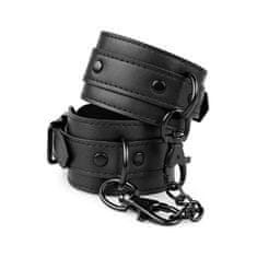 Easytoys Bedroom Fantasies Faux Leather Handcuffs (Black), putá na ruky