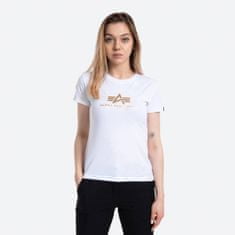 Alpha Industries  Dámske Tričko s krátkym rukávom New Basic T Wmn Foil Print FP Biela/Zlatá XS