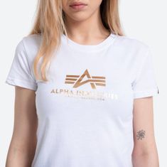 Alpha Industries  Dámske Tričko s krátkym rukávom New Basic T Wmn Foil Print FP Biela/Zlatá XS